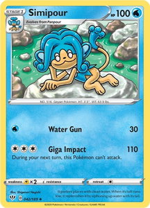 Simipour - SWSH03: Darkness Ablaze (SWSH03) #042/189 - Uncommon Pokémon Trading Card