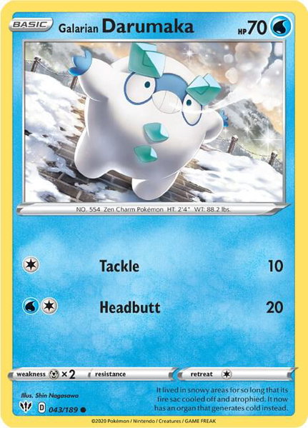 Galarian Darumaka - SWSH03: Darkness Ablaze Pokémon trading card