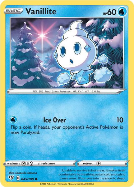 Vanillite - SWSH03: Darkness Ablaze Pokémon trading card