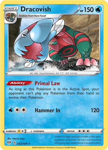 Dracovish - SWSH03: Darkness Ablaze Pokémon trading card