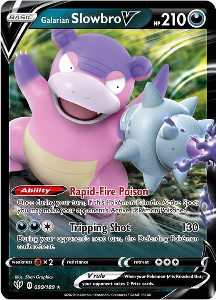 Galarian Slowbro V - SWSH03: Darkness Ablaze Pokémon trading card