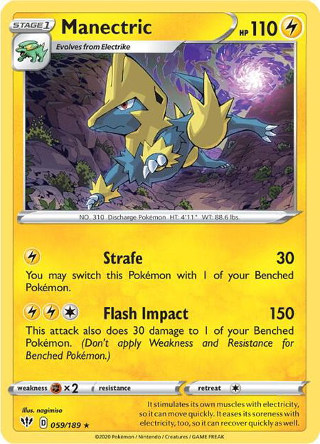 Manectric - SWSH03: Darkness Ablaze Pokémon trading card