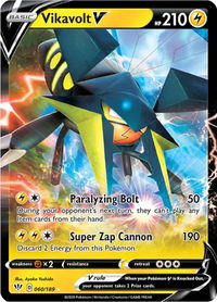 Vikavolt V - SWSH03: Darkness Ablaze (SWSH03) #060/189 - Ultra Rare Pokémon Trading Card