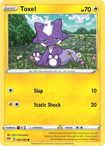 Toxel - SWSH03: Darkness Ablaze (SWSH03) #062/189 - Common Pokémon Trading Card