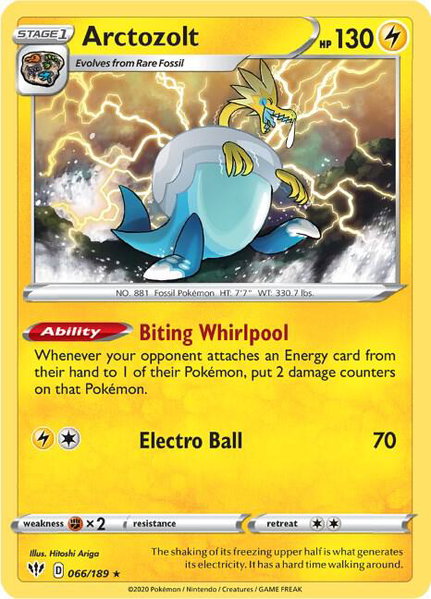 Arctozolt - SWSH03: Darkness Ablaze Pokémon trading card