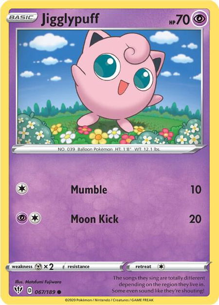 Jigglypuff - SWSH03: Darkness Ablaze Pokémon trading card