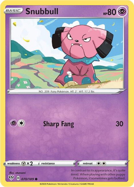 Snubbull - SWSH03: Darkness Ablaze Pokémon trading card
