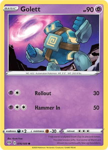 Golett - SWSH03: Darkness Ablaze (SWSH03) #076/189 - Common Pokémon Trading Card
