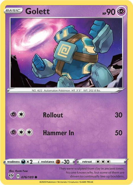 Golett - SWSH03: Darkness Ablaze Pokémon trading card