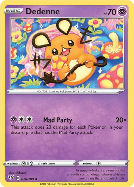 Dedenne - SWSH03: Darkness Ablaze Pokémon trading card