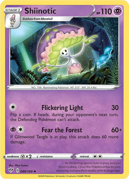 Shiinotic - SWSH03: Darkness Ablaze Pokémon trading card