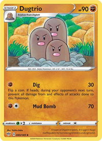 Dugtrio - SWSH03: Darkness Ablaze (SWSH03) #085/189 - Uncommon Pokémon Trading Card