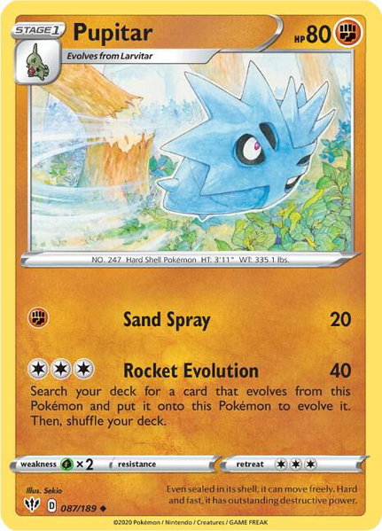 Pupitar - SWSH03: Darkness Ablaze Pokémon trading card