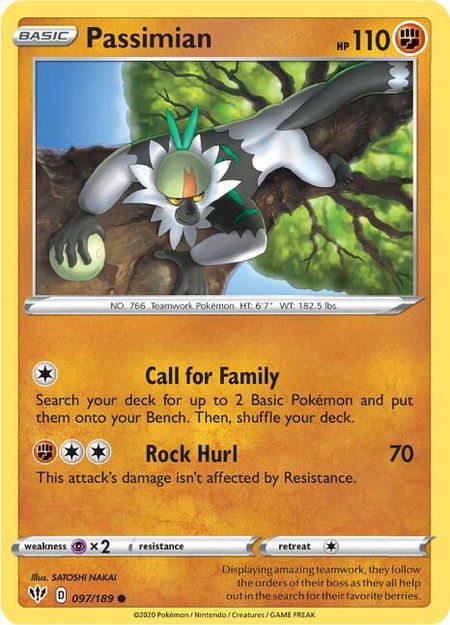 Passimian - SWSH03: Darkness Ablaze Pokémon trading card