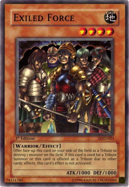 Exiled Force trading card from Legacy of Darkness Exiled Force - Legacy of Darkness YuGiOh trading card