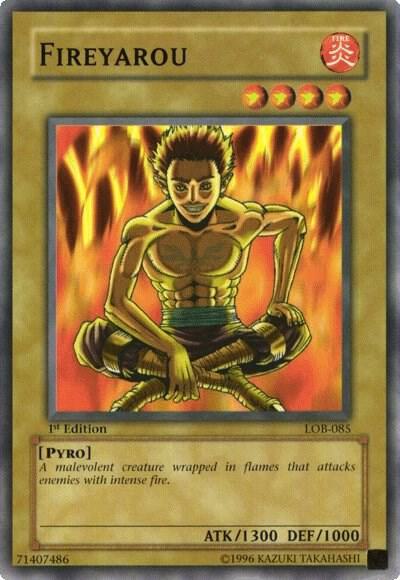 Fireyarou trading card from The Legend of Blue Eyes White Dragon Fireyarou - The Legend of Blue Eyes White Dragon YuGiOh trading card