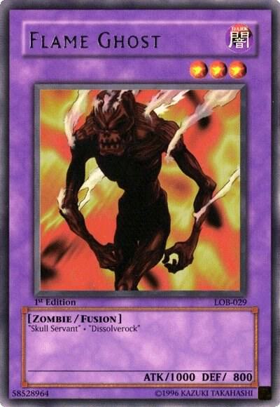 Flame Ghost trading card from The Legend of Blue Eyes White Dragon Flame Ghost - The Legend of Blue Eyes White Dragon YuGiOh trading card