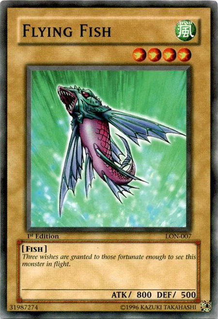 Flying Fish trading card from Labyrinth of Nightmare Flying Fish - Labyrinth of Nightmare YuGiOh trading card