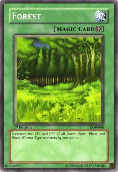Forest trading card from The Legend of Blue Eyes White Dragon Forest - The Legend of Blue Eyes White Dragon YuGiOh trading card