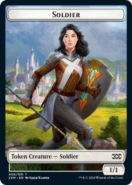 Soldier Token trading card from Double Masters Soldier Token - Double Masters Magic: The Gathering trading card