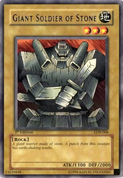 Giant Soldier of Stone trading card from The Legend of Blue Eyes White Dragon Giant Soldier of Stone - The Legend of Blue Eyes White Dragon YuGiOh trading card