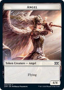 Angel // Cat Double-Sided Token - Double Masters (2XM) #3 // 4 - Token Magic: The Gathering Trading Card