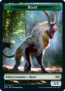 Beast // Treasure Double-Sided Token - Double Masters Magic: The Gathering trading card