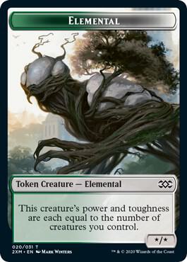 Elemental // Shapeshifter Double-Sided Token - Double Masters Magic: The Gathering trading card