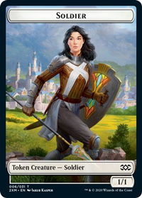 Soldier // Squirrel Double-Sided Token - Double Masters (2XM) #6 // 18 - Token Magic: The Gathering Trading Card