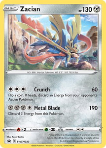 Zacian - SWSH033 - SWSH: Sword & Shield Promo Cards (SWSD) #SWSH033 - Promo Pokémon Trading Card