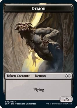 Demon // Elemental Double-Sided Token - Double Masters Magic: The Gathering trading card