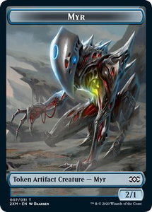 Myr (007) // Ooze Double-Sided Token - Double Masters (2XM) #7 // 15 - Token Magic: The Gathering Trading Card
