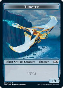 Thopter (008) // Wurm (030) Double-Sided Token - Double Masters (2XM) #8 // 30 - Token Magic: The Gathering Trading Card