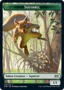 Squirrel // Thopter (008) Double-Sided Token - Double Masters (2XM) #18 // 8 - Token Magic: The Gathering Trading Card