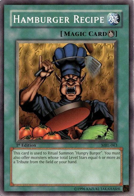 Hamburger Recipe - Magic Ruler YuGiOh trading card