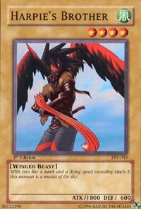 Harpie's Brother trading card from Pharaoh's Servant Harpie's Brother - Pharaoh's Servant YuGiOh trading card