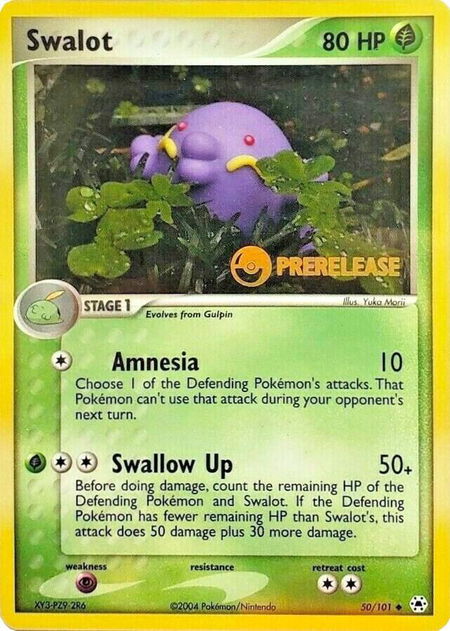 Swalot - 50/101 (Prerelease) - Nintendo Promos Pokémon trading card