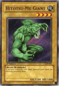 Hitotsu-Me Giant - The Legend of Blue Eyes White Dragon (LOB) #LOB-002 - Common / Short Print YuGiOh Trading Card