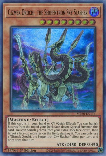Gizmek Orochi, the Serpentron Sky Slasher - 2020 Tin of Lost Memories YuGiOh trading card