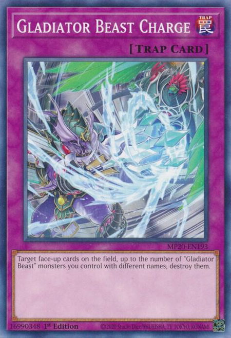 Gladiator Beast Charge trading card from 2020 Tin of Lost Memories Gladiator Beast Charge - 2020 Tin of Lost Memories YuGiOh trading card