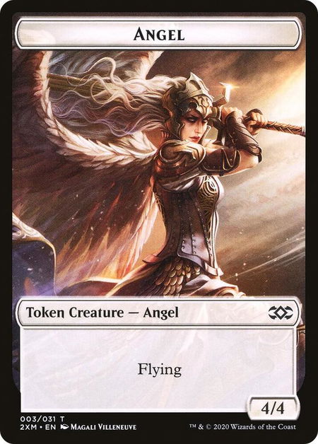 Angel // Human Soldier Double-Sided Token - Double Masters Magic: The Gathering trading card