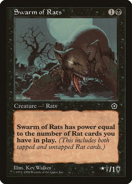 Swarm of Rats - Portal Second Age Magic: The Gathering trading card