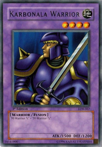 Karbonala Warrior - The Legend of Blue Eyes White Dragon YuGiOh trading card