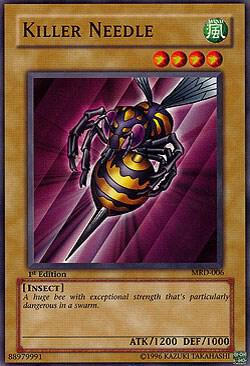 Killer Needle trading card from Metal Raiders Killer Needle - Metal Raiders YuGiOh trading card