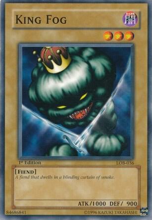 King Fog trading card from The Legend of Blue Eyes White Dragon King Fog - The Legend of Blue Eyes White Dragon YuGiOh trading card