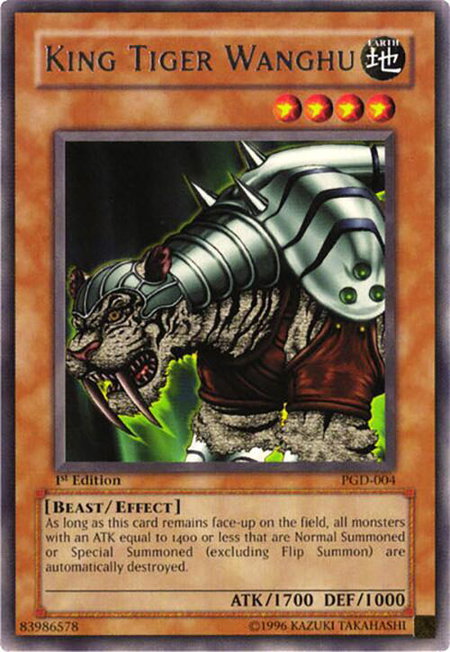 King Tiger Wanghu trading card from Pharaonic Guardian King Tiger Wanghu - Pharaonic Guardian YuGiOh trading card