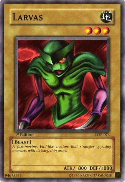 Larvas trading card from The Legend of Blue Eyes White Dragon Larvas - The Legend of Blue Eyes White Dragon YuGiOh trading card