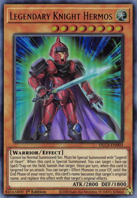 Legendary Knight Hermos - Dragons of Legend: The Complete Series YuGiOh trading card