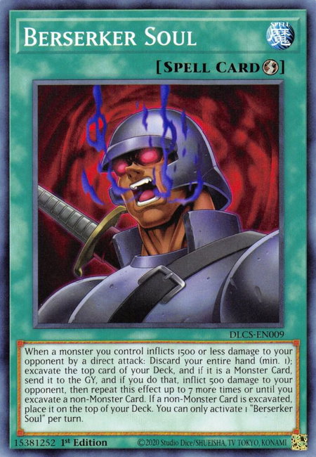 Berserker Soul trading card from Dragons of Legend: The Complete Series Berserker Soul - Dragons of Legend: The Complete Series YuGiOh trading card