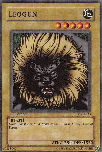 Leogun trading card from Metal Raiders Leogun - Metal Raiders YuGiOh trading card